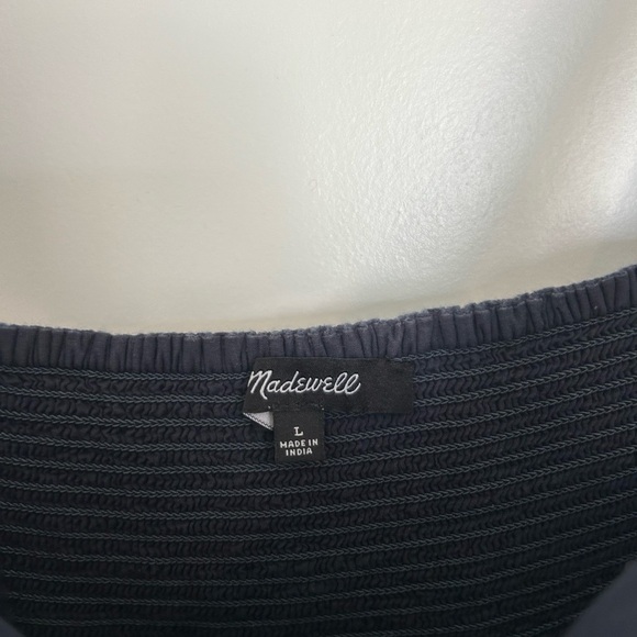 Madewell Navy Tie Strap Tiered Midi Dress Large - Picture 3 of 4